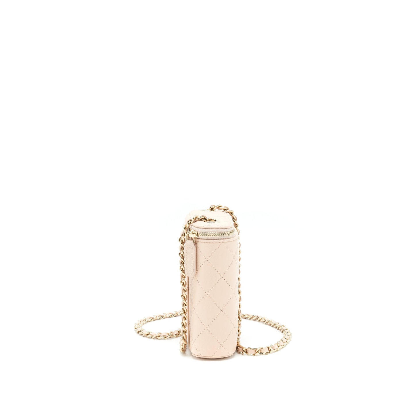 Chanel 22C Light Caviar Vertical Vanity LGHW Beige Handbag