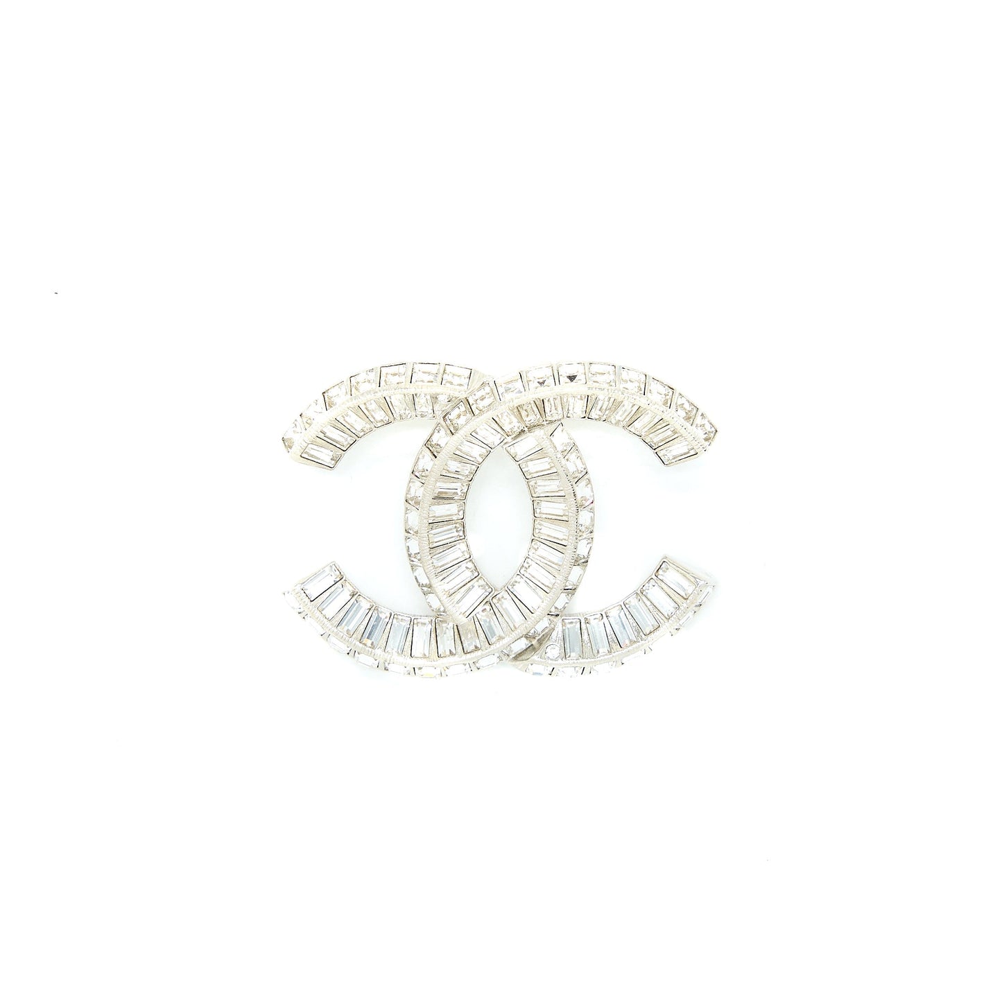 Chanel CC Logo Brooch Silver Handbag