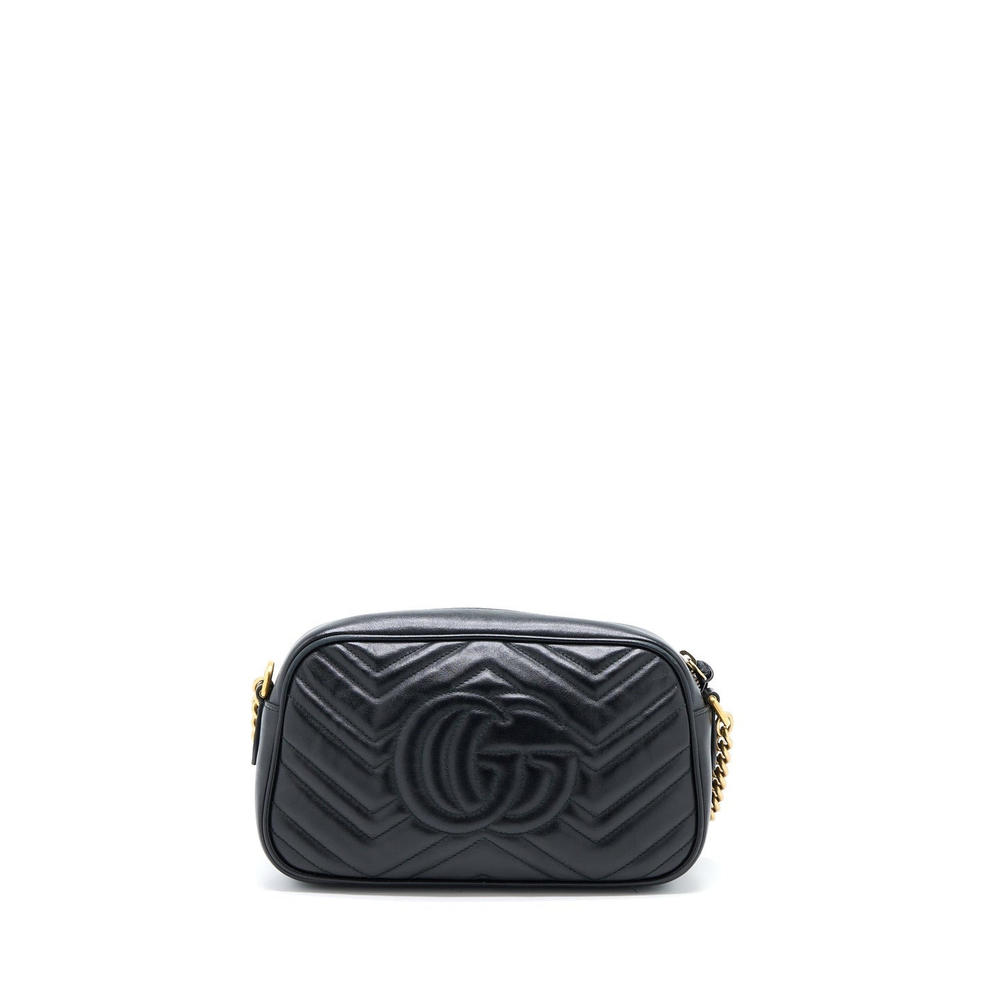 Gucci Marmont Calfskin Handbag Matelasse Black Travel Bag