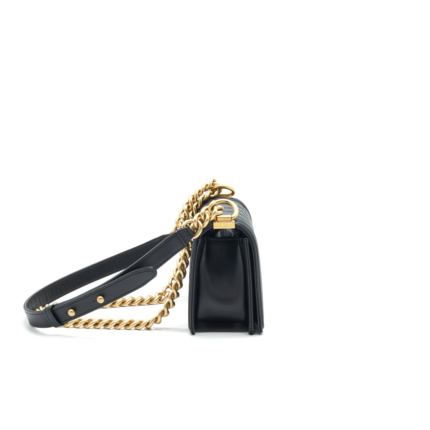 Chanel boy Calfskin GHW serial27 Black Small Handbag