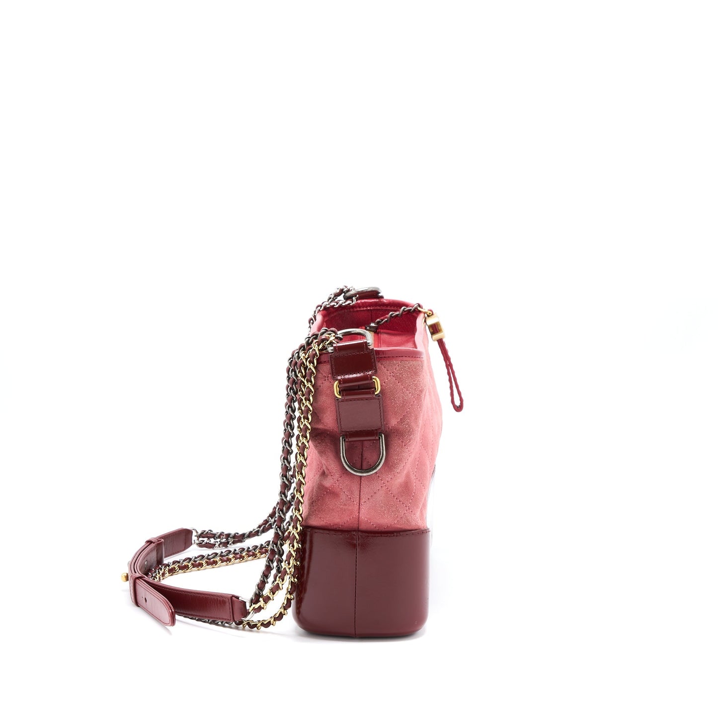 Chanel Gabrielle Hobo Suede Hardware Multicolour Pink Leather Shoulder Bag