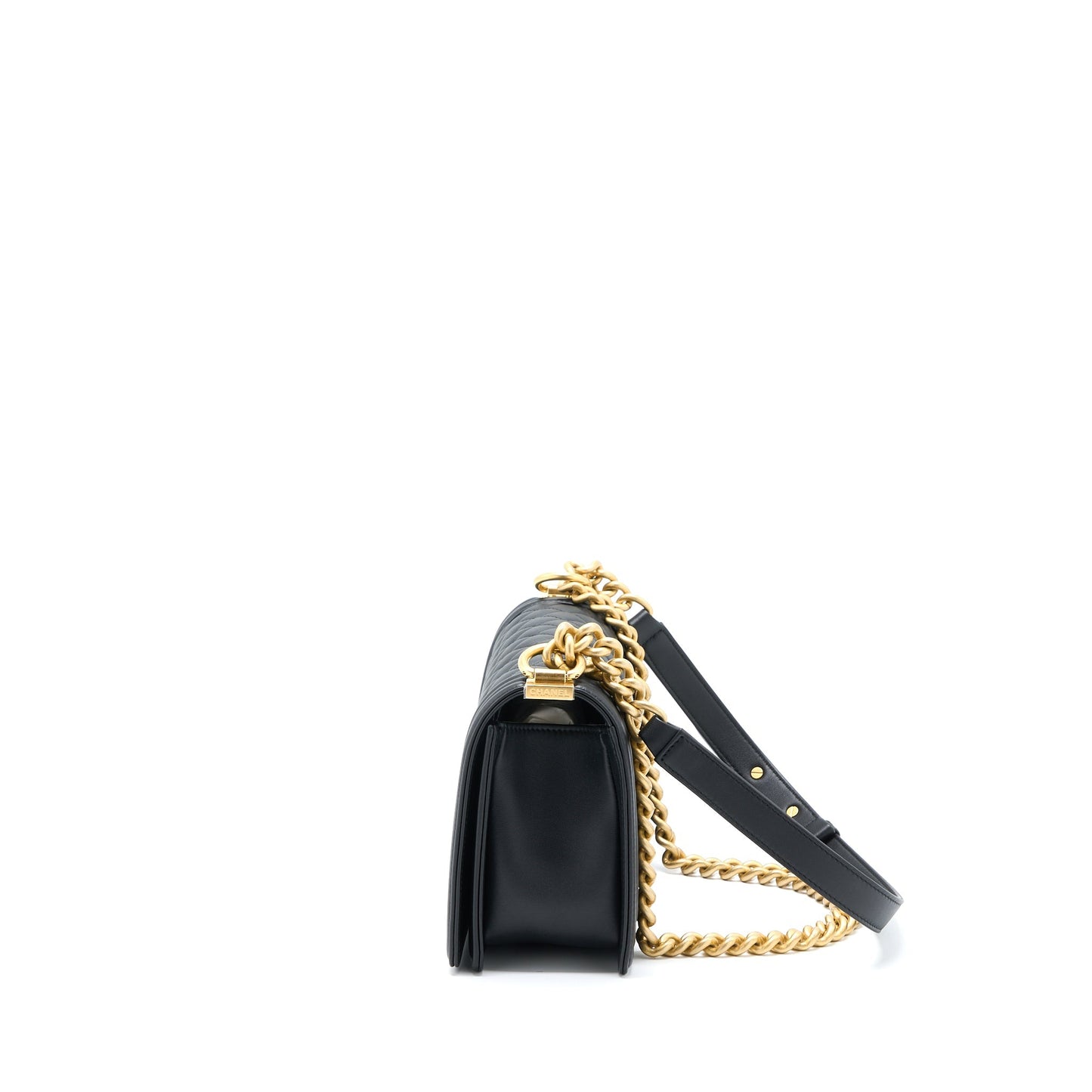 Chanel Boy Calfskin GHW Microchip Black Handbag Ghw 1