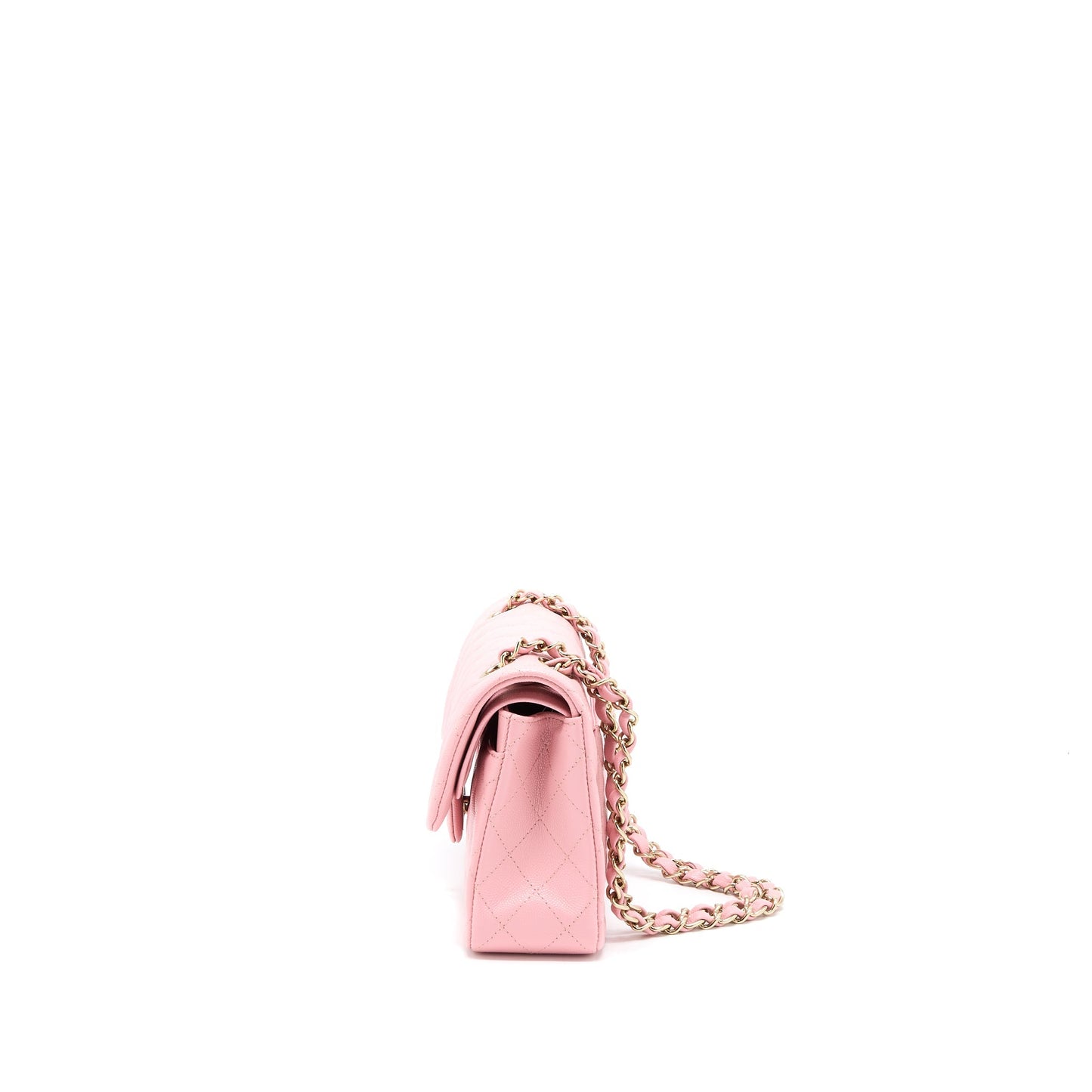 Chanel 22C Classic Double Flap Caviar LGHW Pink Small Shoulder Bag