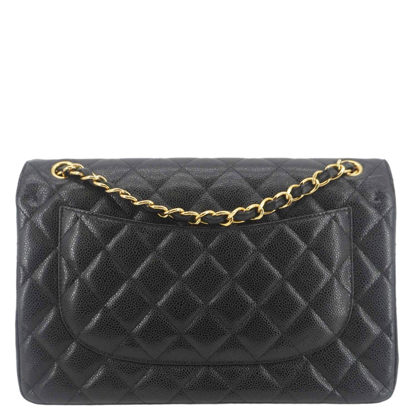 Chanel Classic Jumbo Double Flap Quilted Leather Black Travel Bag Flap 5