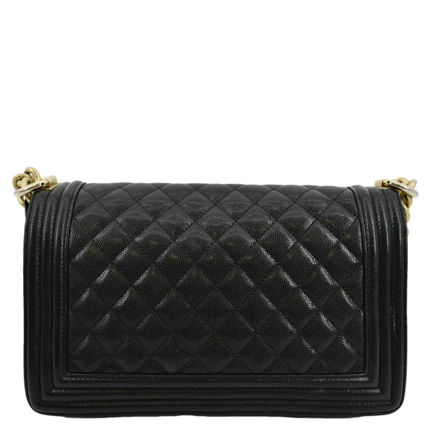 Chanel Boy Flap Caviar Quilted Leather Black Travel Bag Black 1