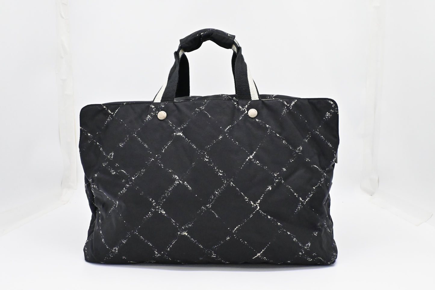 Chanel Line Nylon Black Travel Bag Black Nylon