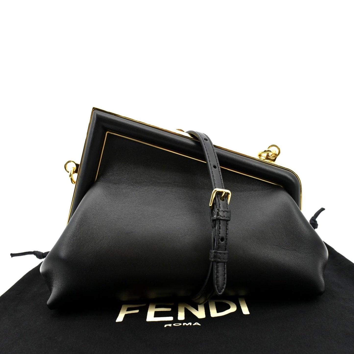 Fendi First Shoulder Bag Leather Black Fendi First Bag