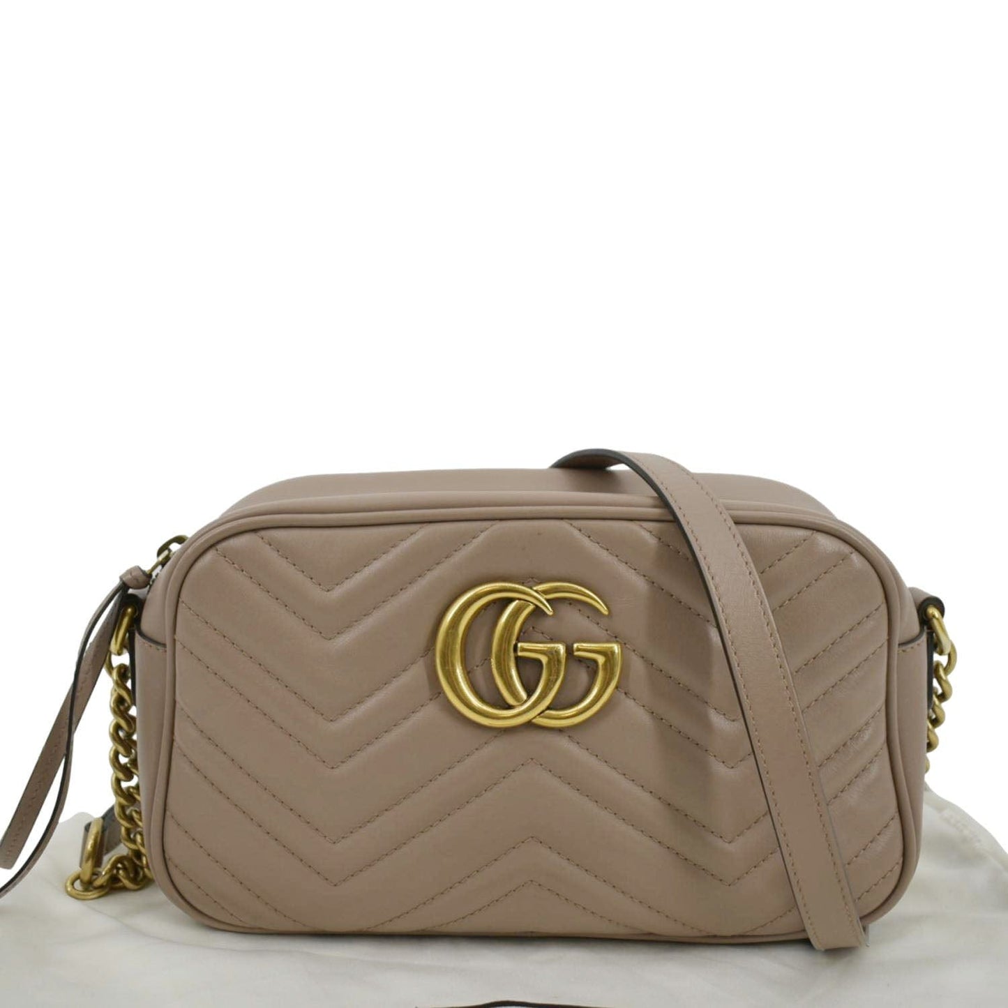 Gucci Marmont Crossbody Bag Dusty Leather Matelasse Small 447633