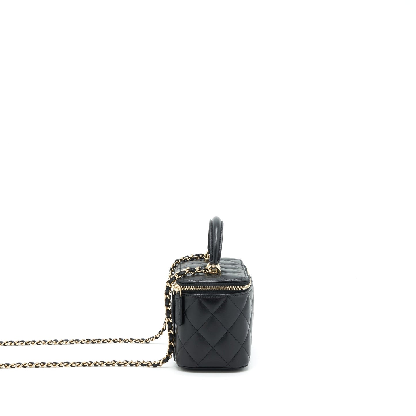 Chanel Top Handle Long Vanity Lambskin LGHW Black Handbag Lghw 1