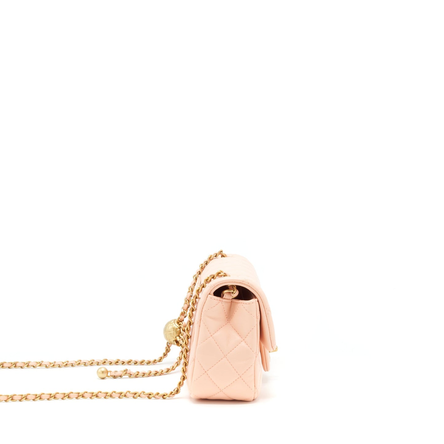 Chanel 22C Pearl Crush Rectangular Flap Lambskin Orange Shoulder Bag