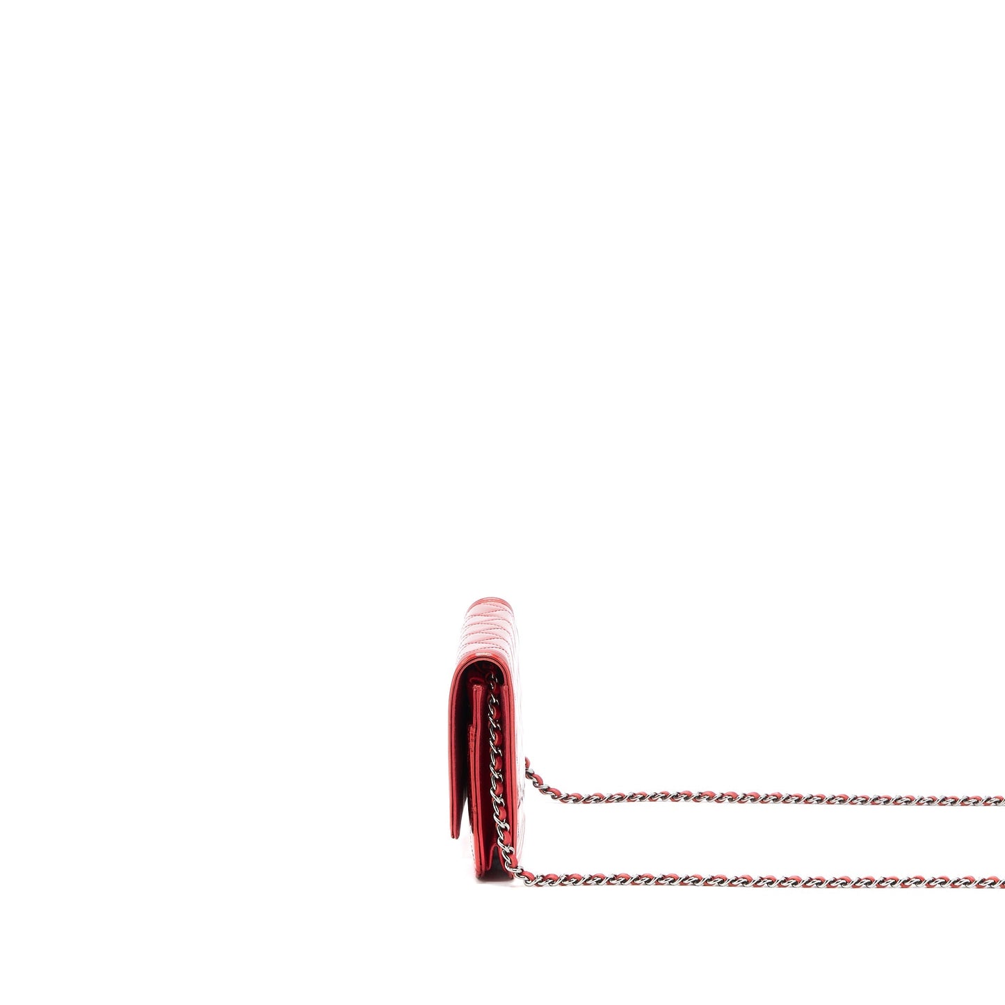 Chanel Boy On Patent Red Wallet Case