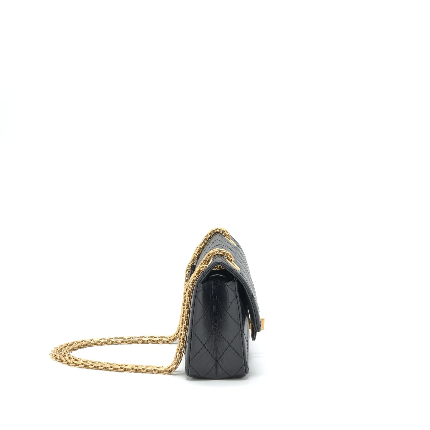 Chanel 2.55 Reissue Flap Aged Calfskin Brushed Black Shoulder Bag