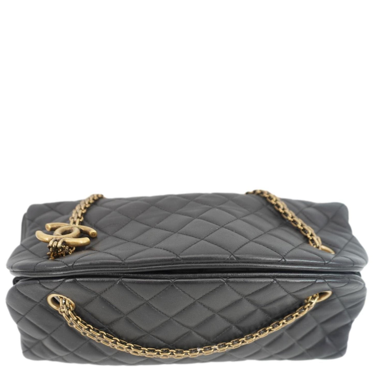 Chanel Just Mademoiselle Bowling Quilted Leather Black Travel Bag