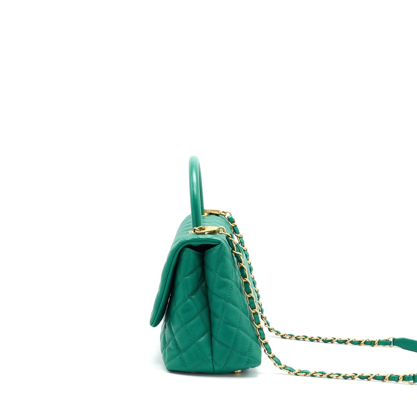 Chanel Cocohandle Flap GHW Green Shoulder Bag