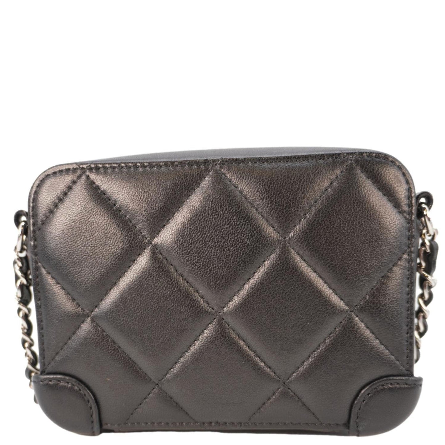 Chanel CC Quilted Camera Leather Black Travel Bag