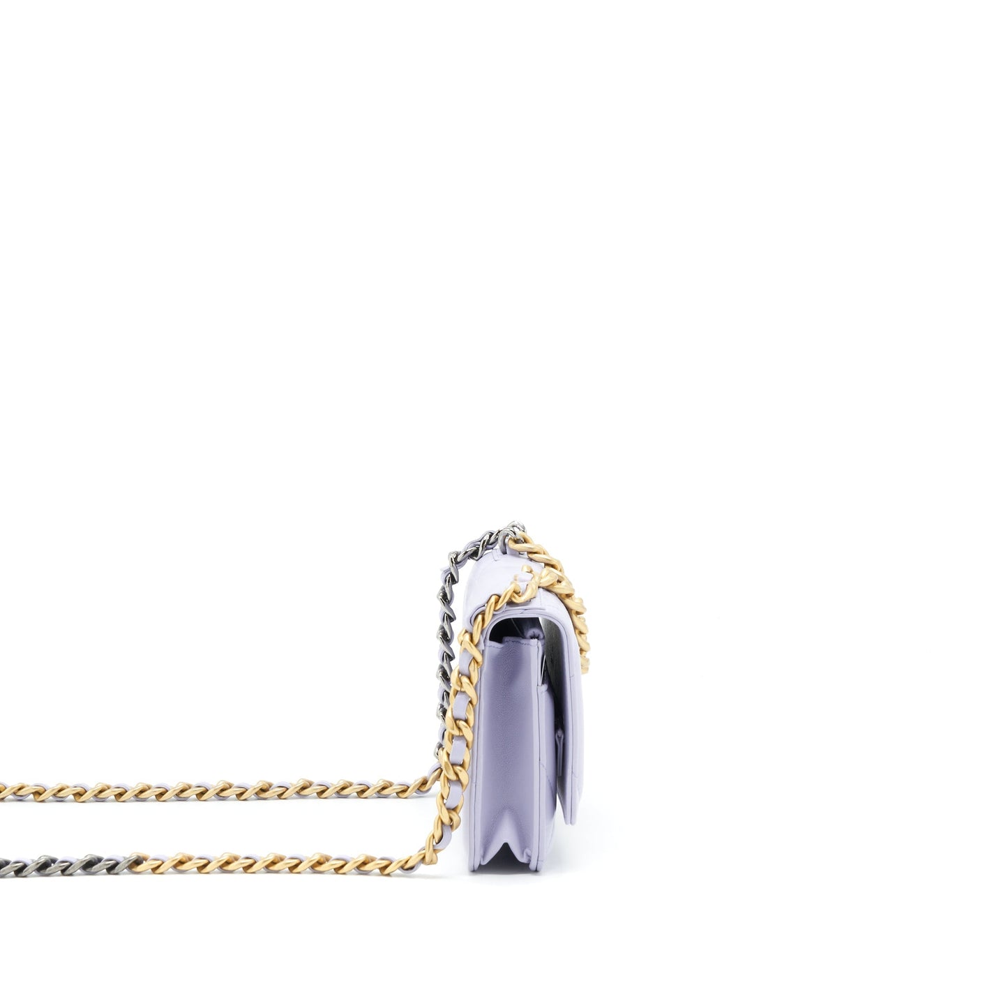 Chanel 19 On Lambskin Light Purple GHW Wallet Case