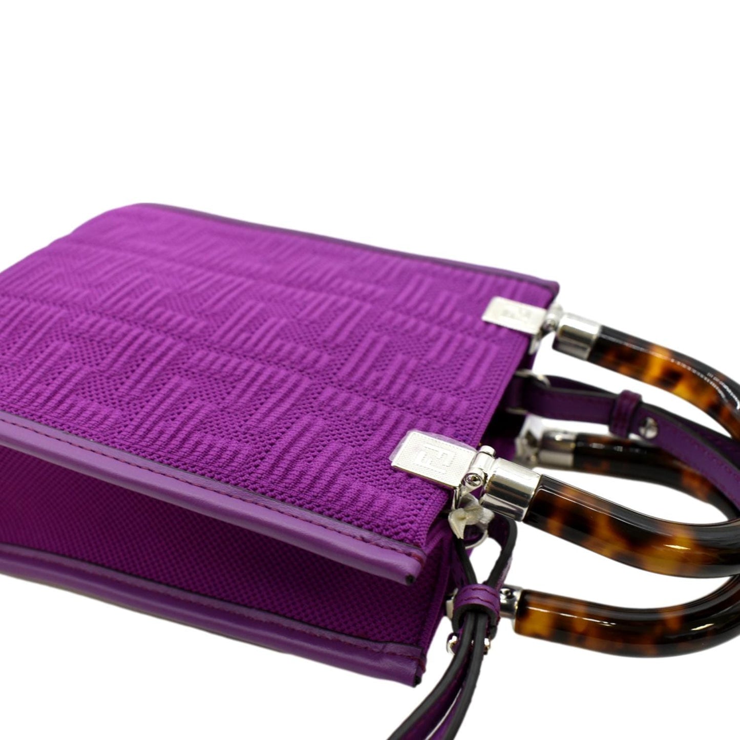 Fendi Sunshine Plexiglass Ceylon Shopper Tote Vitello Purple Mini Crossbody Bag