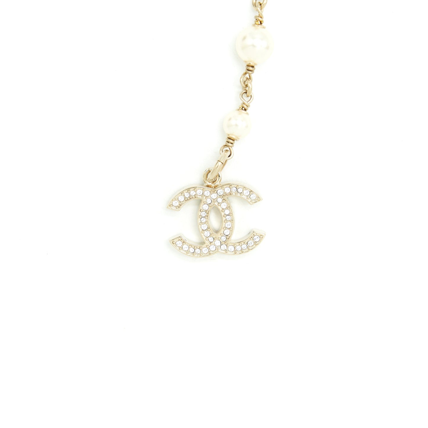 Chanel Pearl Waist Belt 80cm Light Tone Gold
