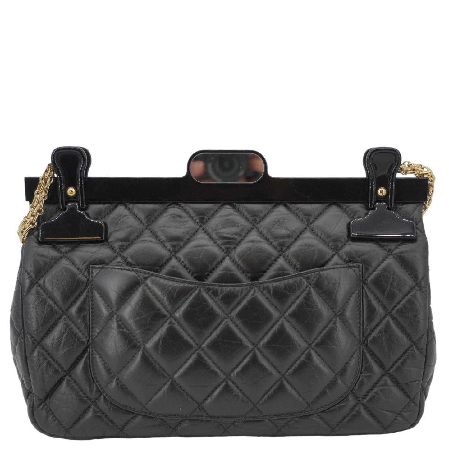 Chanel 2.55 Reissue Hanger Flap Quilted Leather Black Travel Bag Case 1