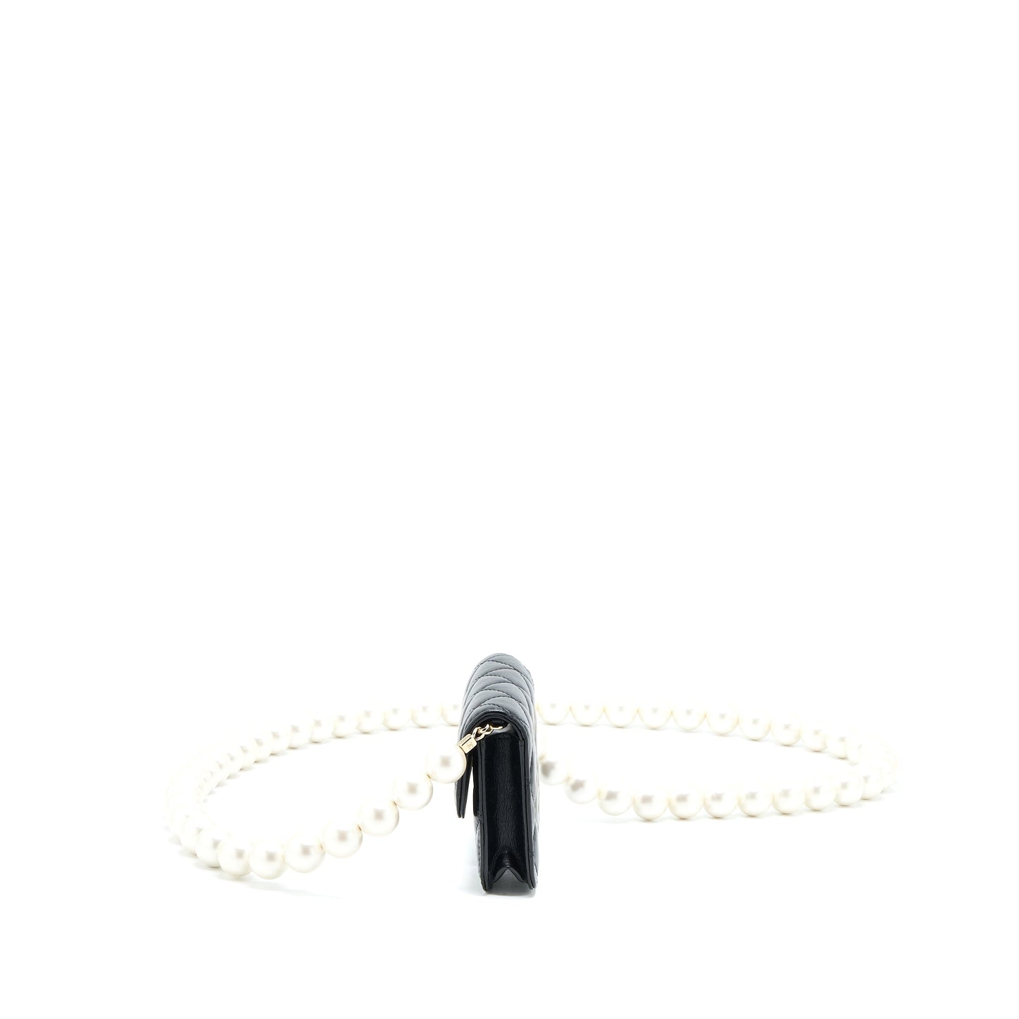 Chanel Flap Giant Pearl Lambskin LGHW Black Shoulder Bag