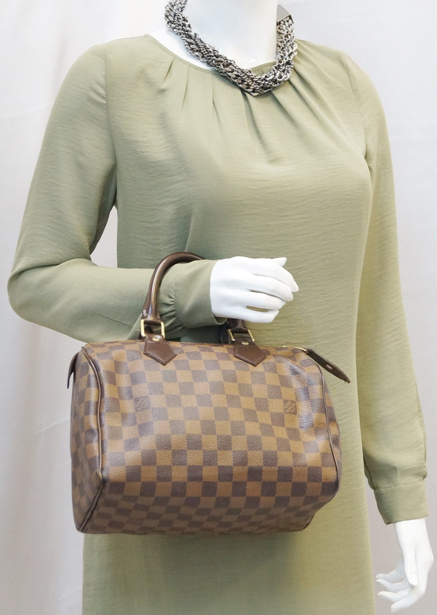Louis Damier Ebene Speedy Satchel Bag Travel Bag