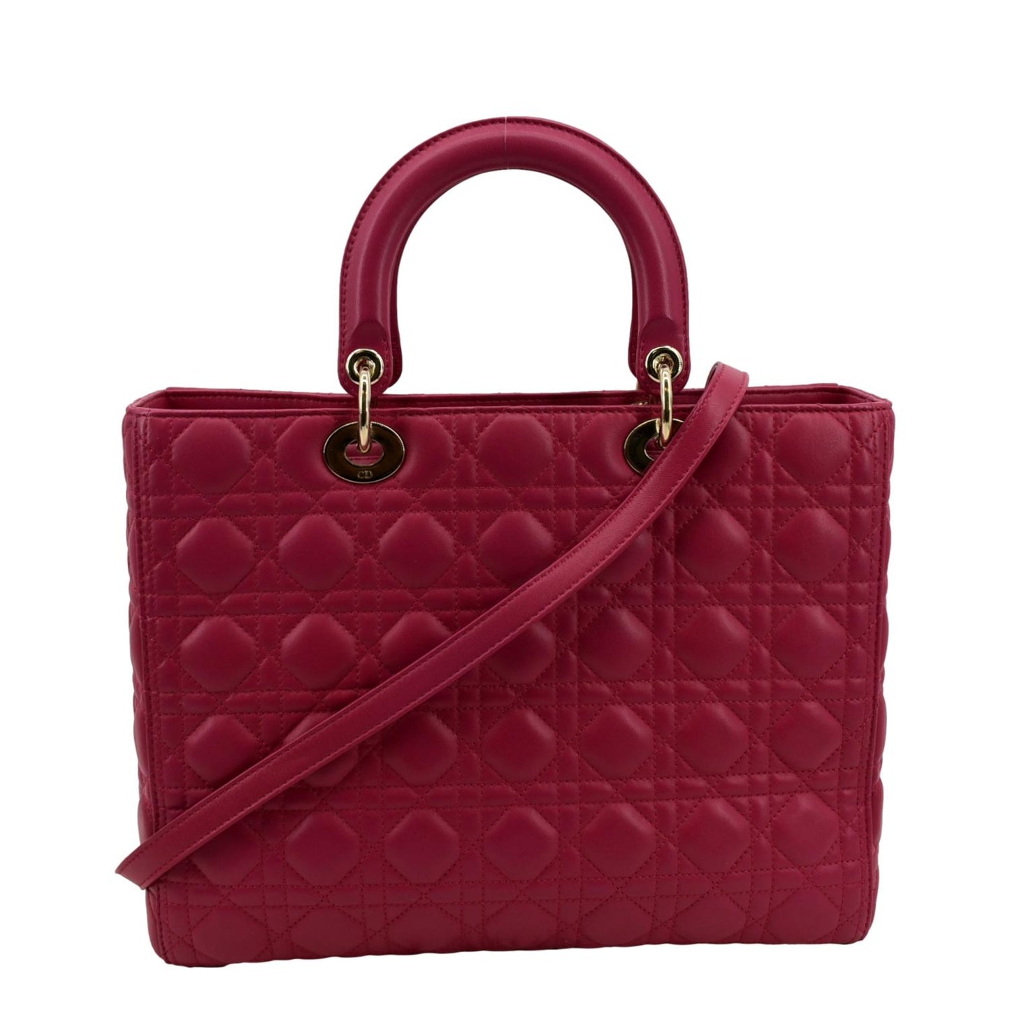 Dior Lady Cannage Shoulder Bag Lambskin Pink Large