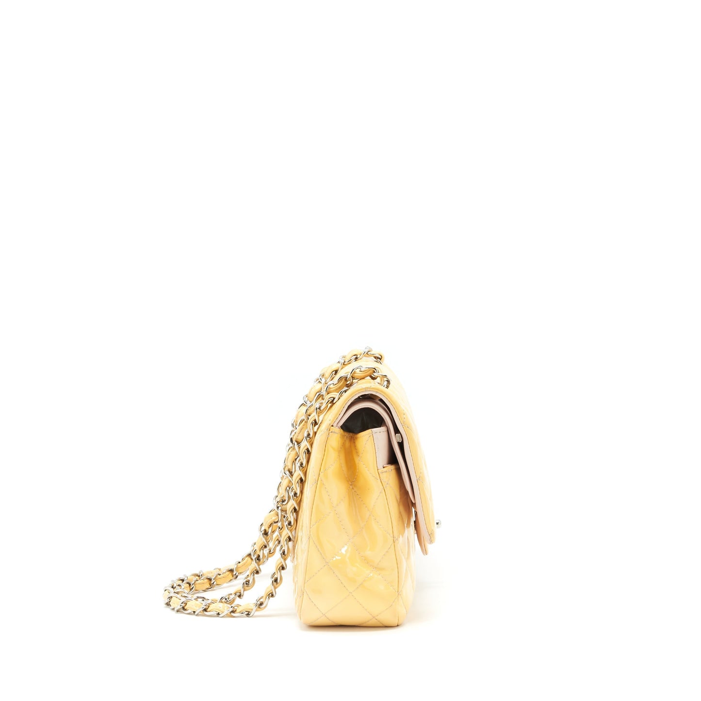 Chanel Classic Double Flap Yellow Patent SHW Shoulder Bag