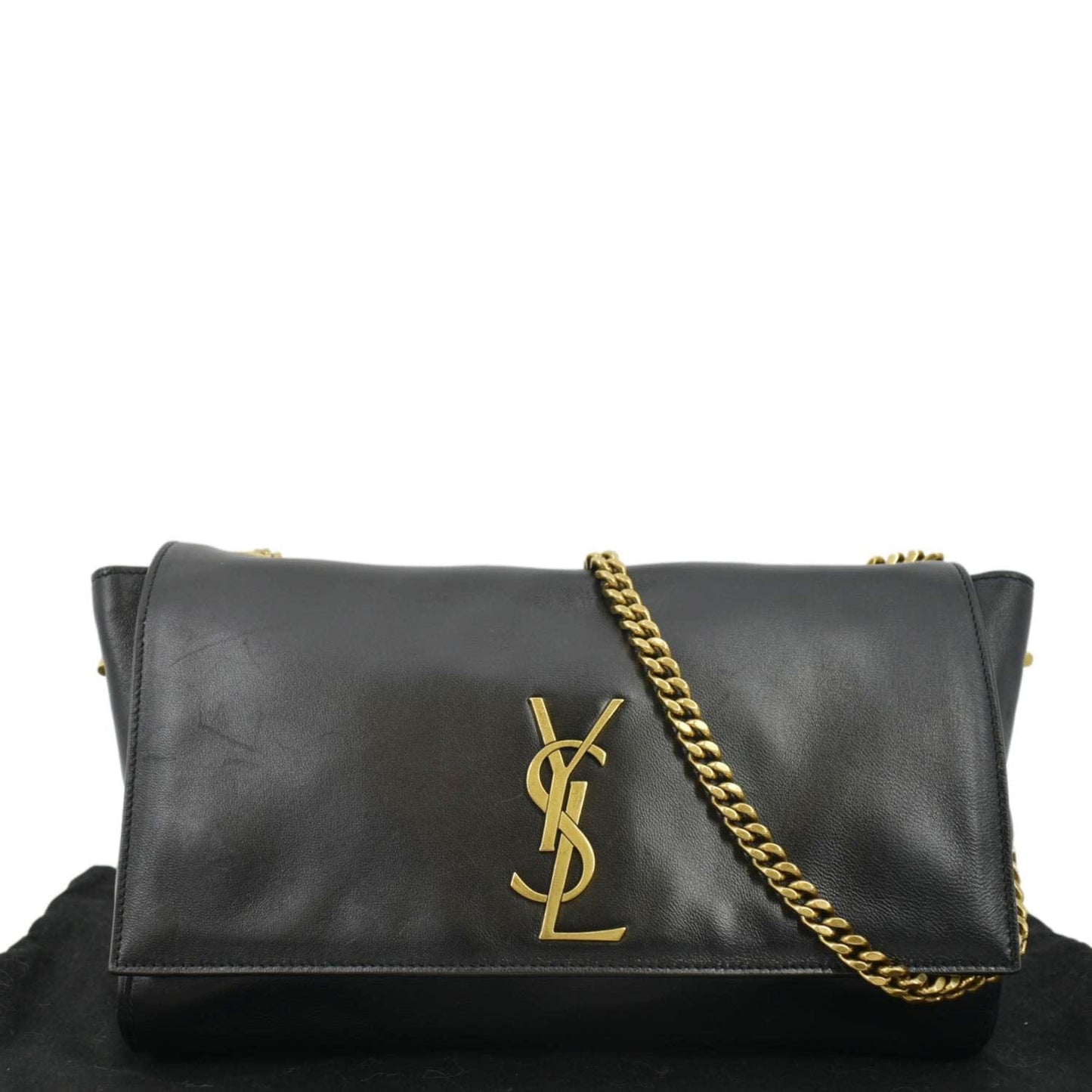 YSL Saint Laurent Yves Kate Reversible Crossbody Bag Leather Black Medium