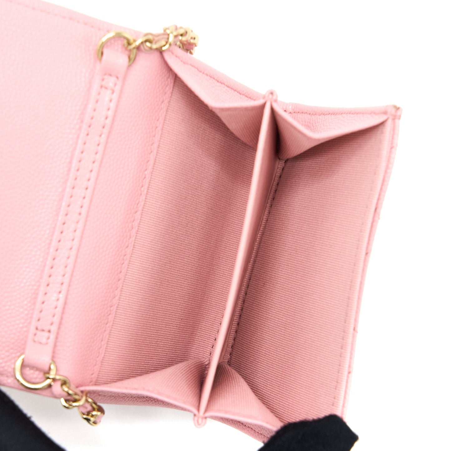 Chanel 22C Flap Card Holder Caviar LGHW Pink Wallet Case