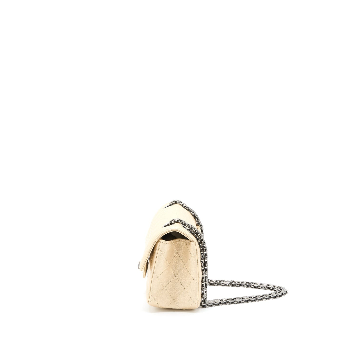 Chanel 2.55 Reissue Flap Lambskin Light Ruthenium Beige Shoulder Bag