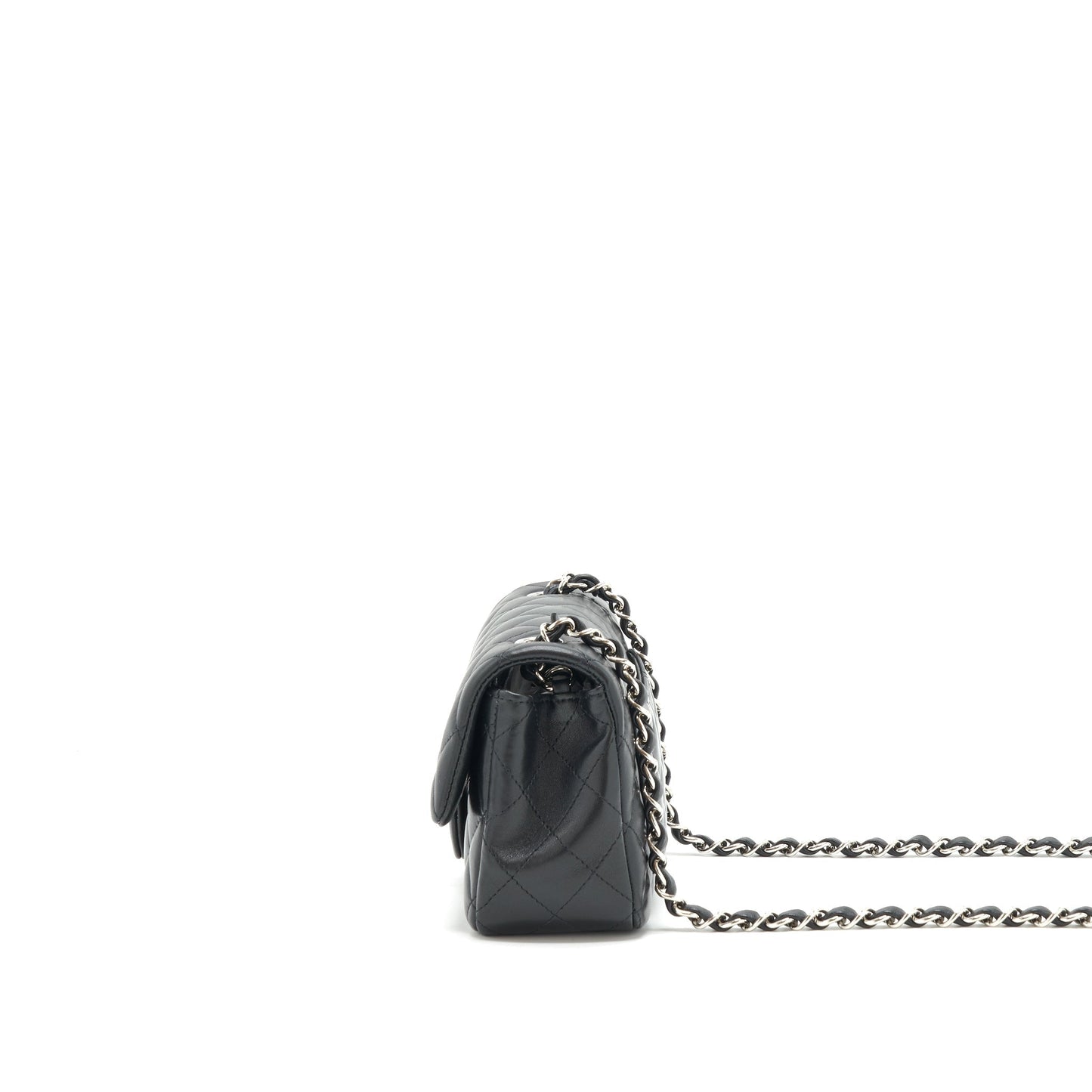 Chanel Rectangular Flap Lambskin SHW Black Shoulder Bag