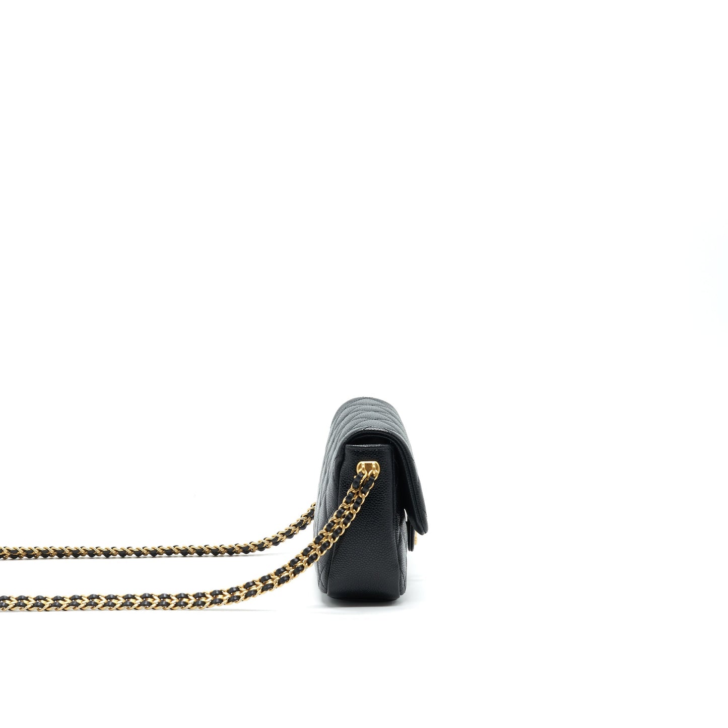 Chanel 21A Square Flap Caviar GHW Black Shoulder Bag