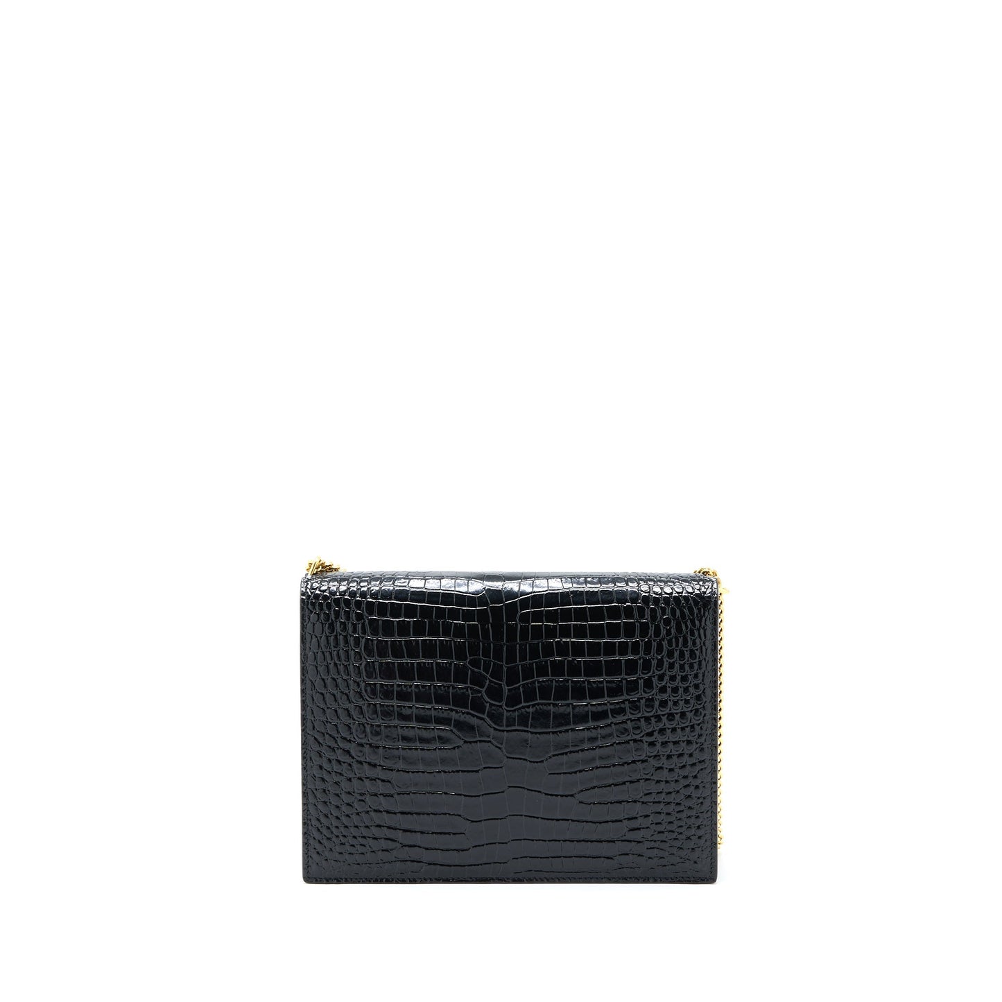 YSL Saint Laurent Saint Laurent Cassandra Purse Crocodile Embossed Travel Leather Black Travel Bag