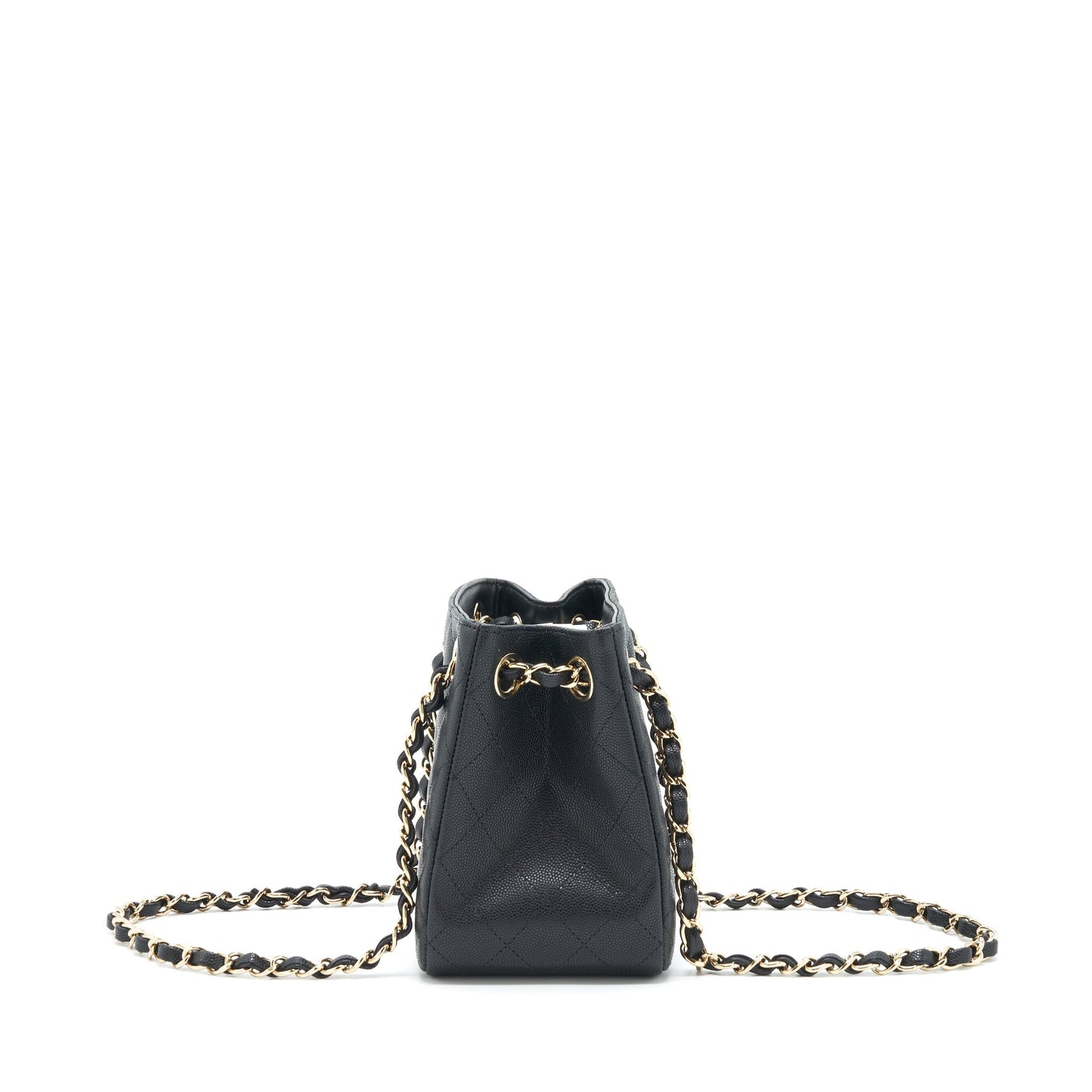 Chanel 22S Bucket Caviar LGHW Microchip Black Bucket Bag