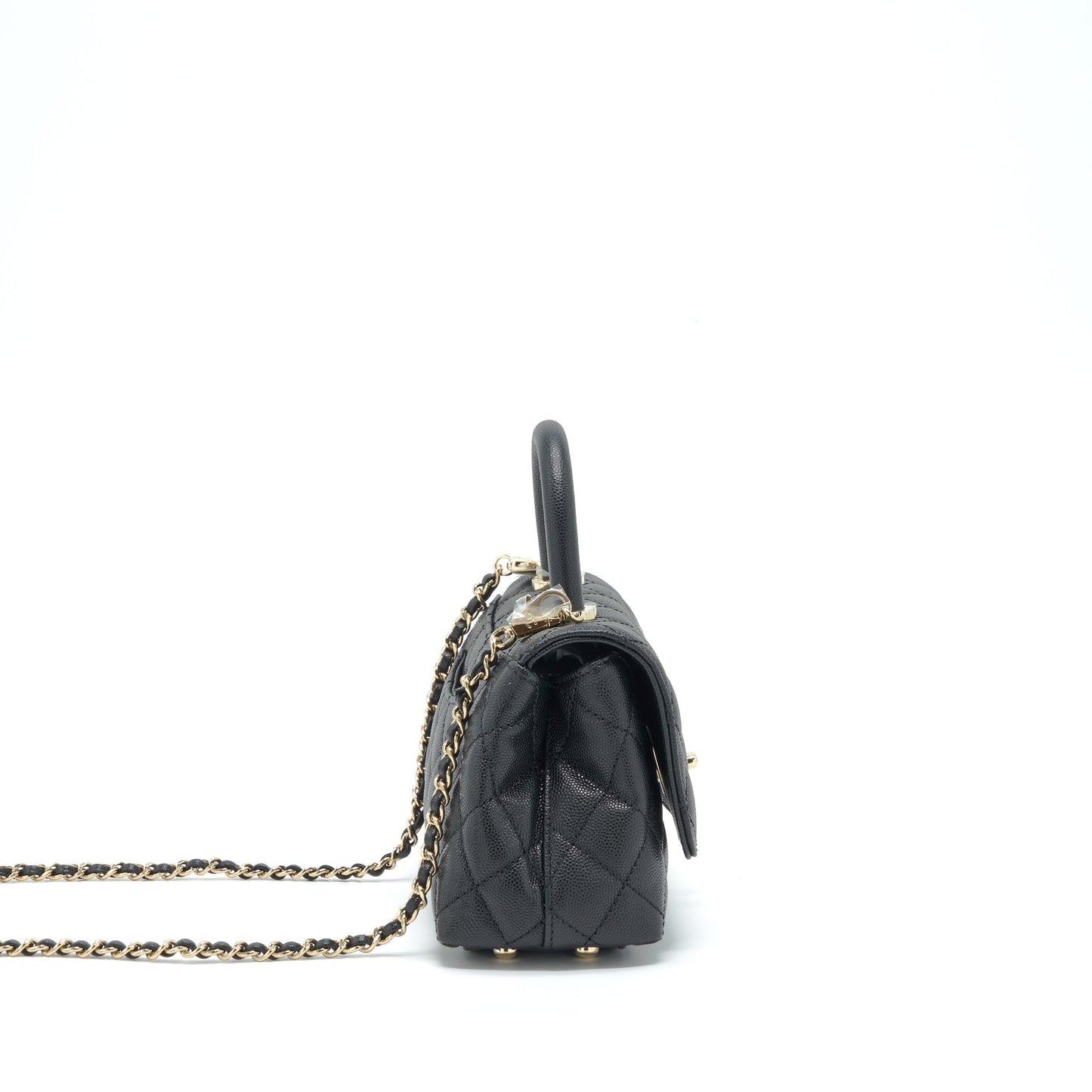 Chanel Coco Handle Caviar LGHW Microchip Black Mini Bag