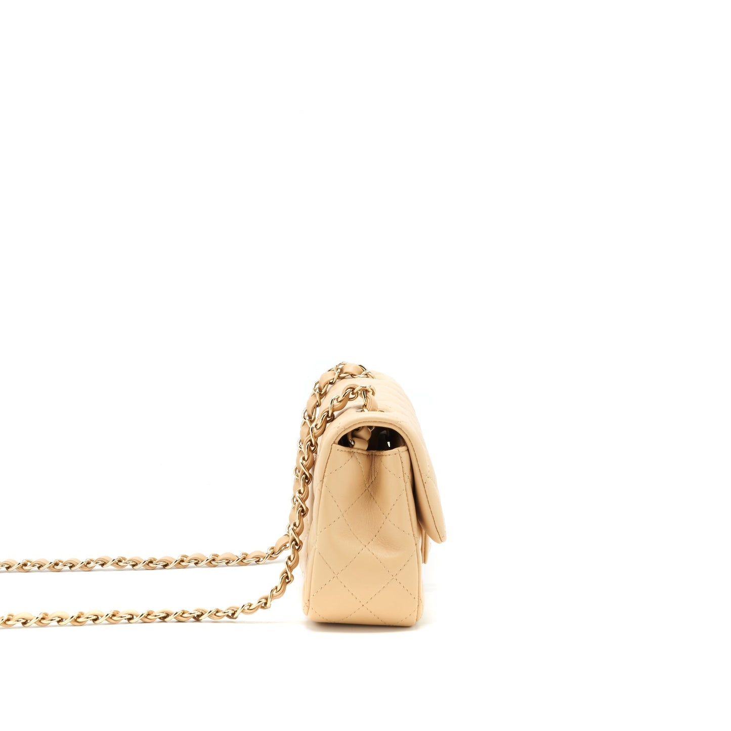 Chanel 22C Rectangular Flap Lambskin LGHW Beige Shoulder Bag