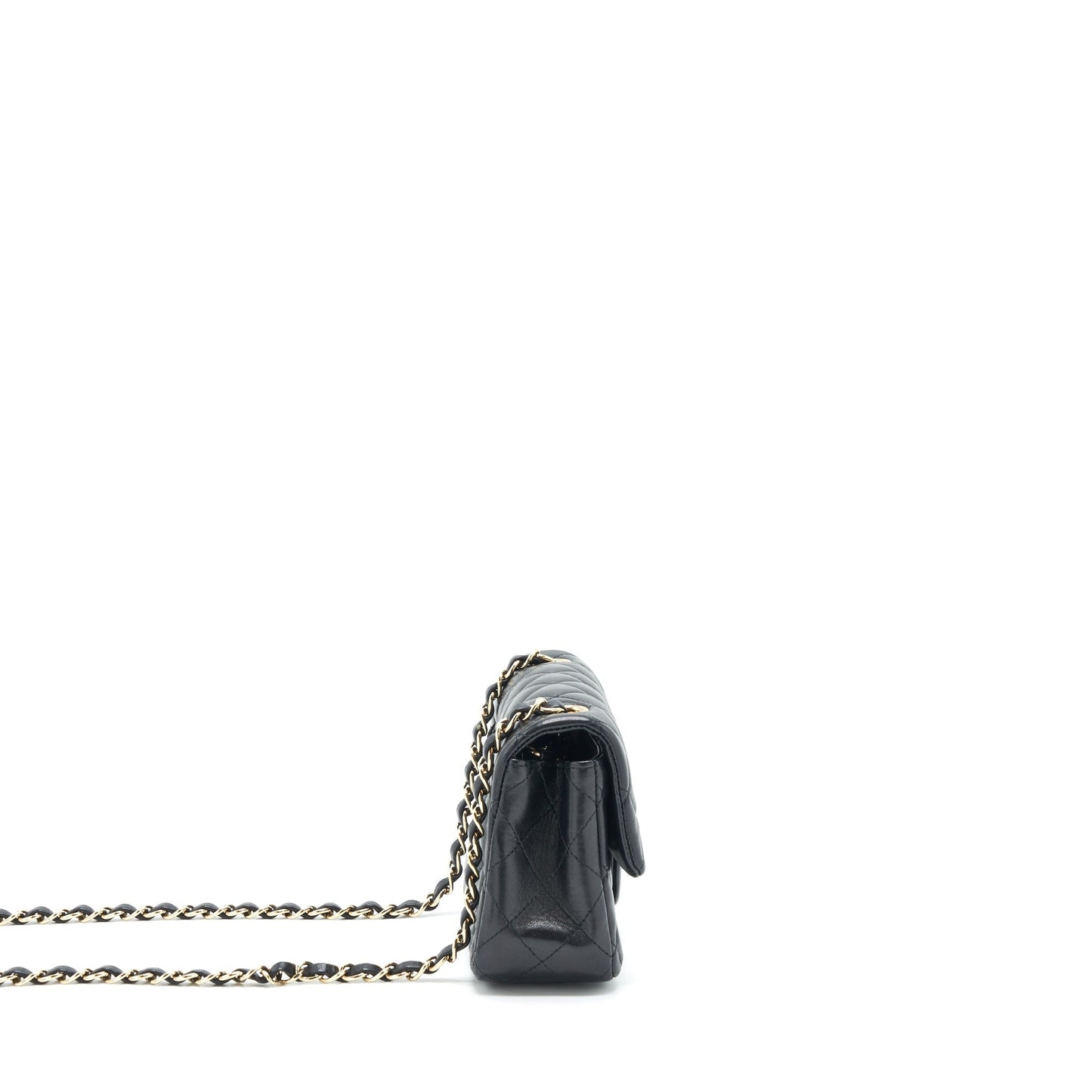 Chanel Rectangular Flap Lambskin GHW Black Shoulder Bag