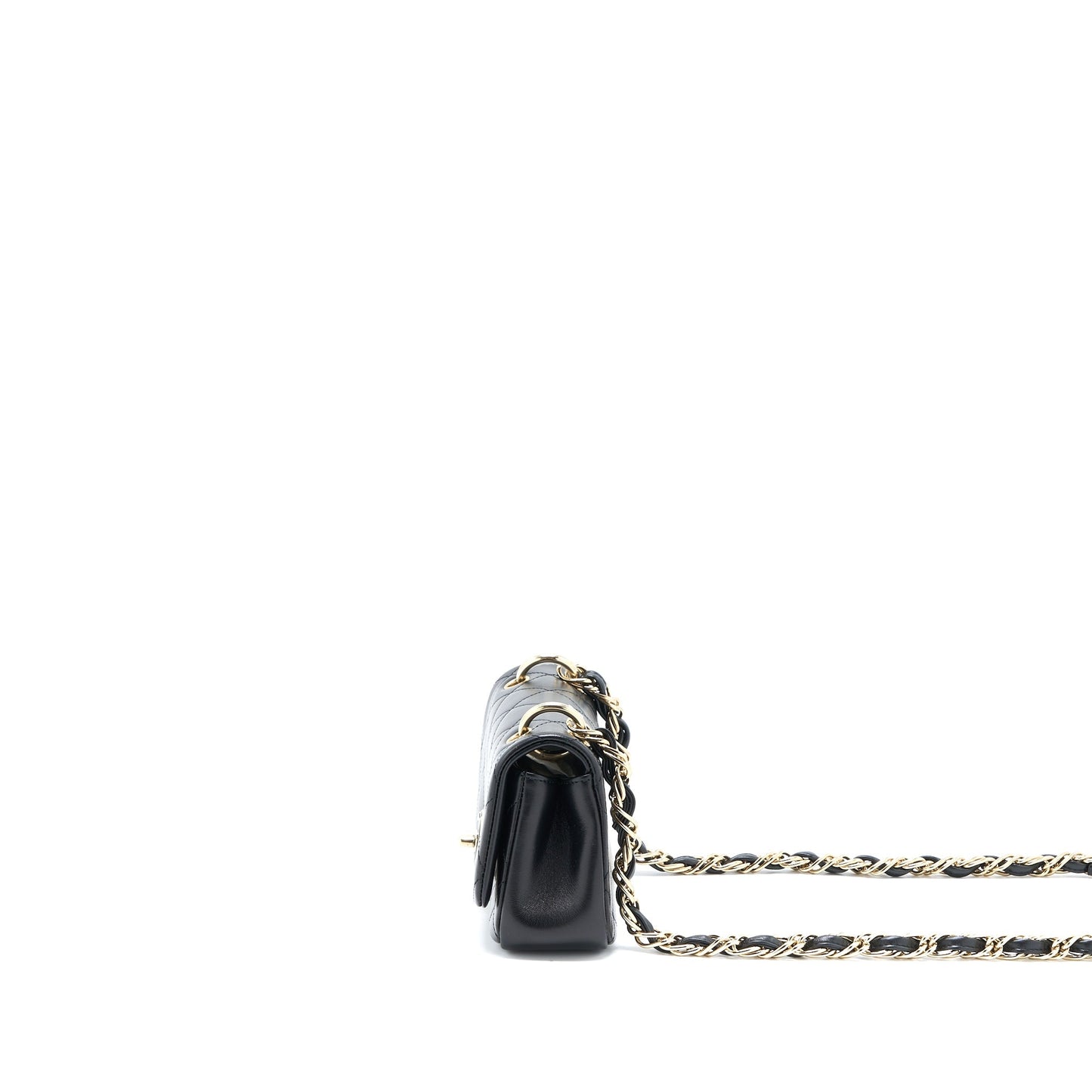 Chanel Enamel CC Logo Quilted Rectangular Flap Black Shoulder Bag