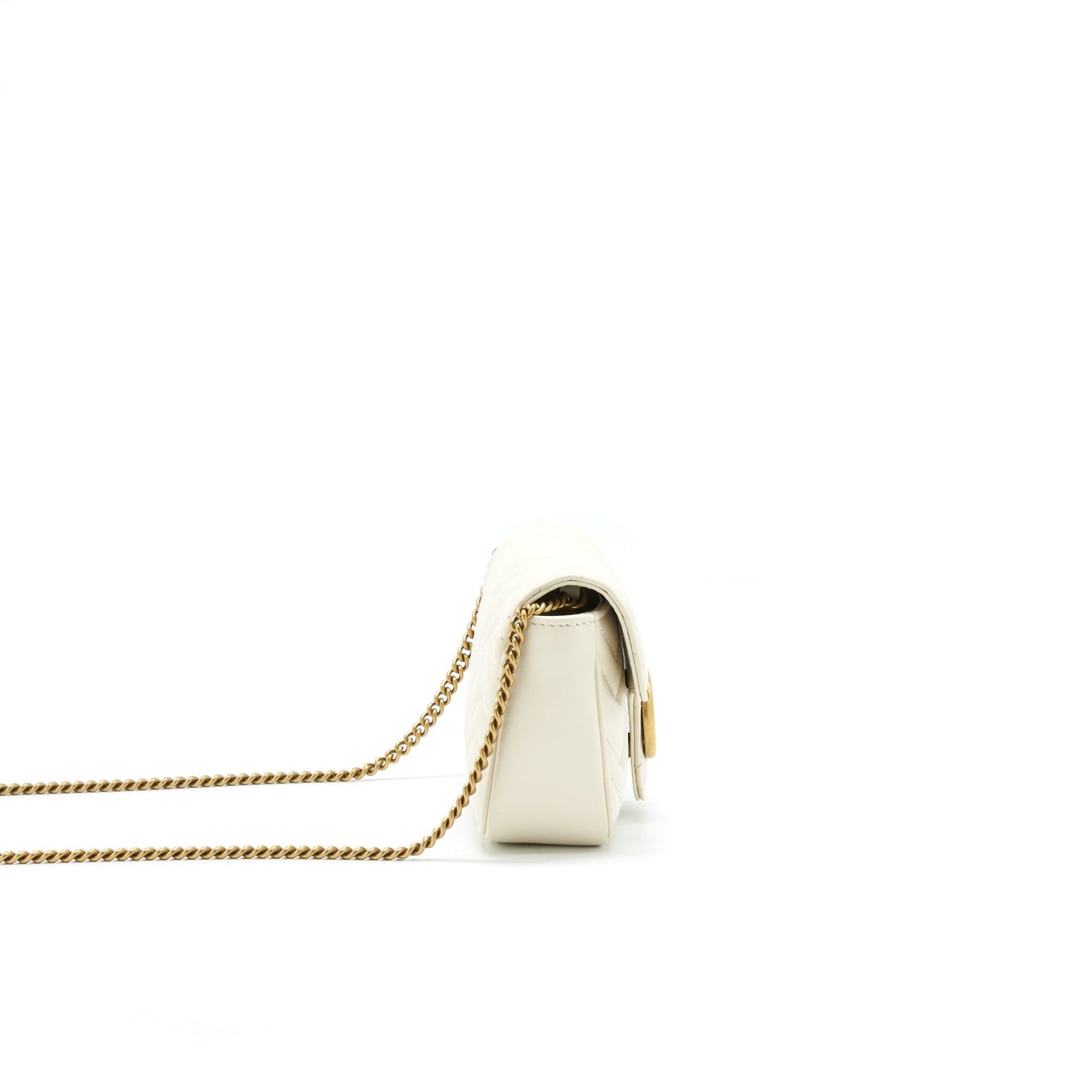 Gucci Marmont Super Bag In White Mini Travel Bag