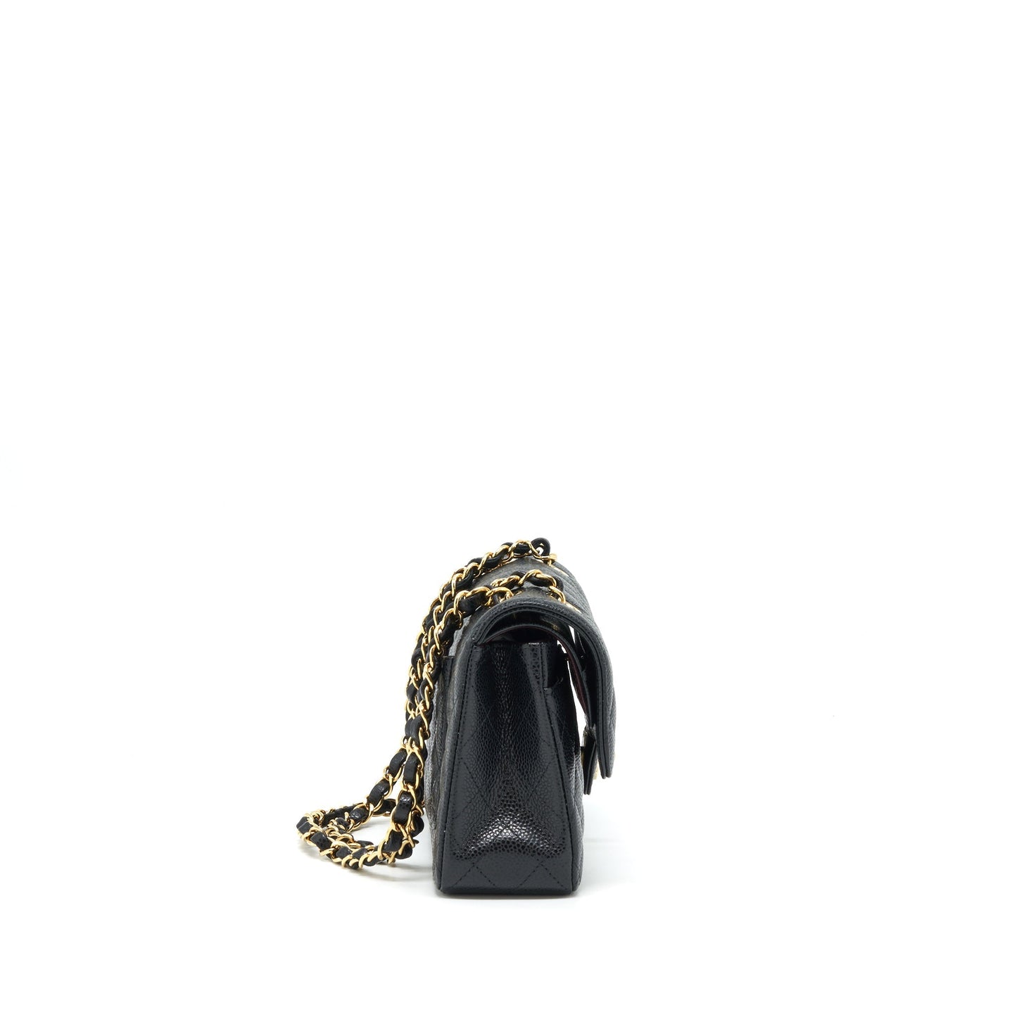 Chanel Classic Double Flap Caviar GHW Microchip Black Small Shoulder Bag