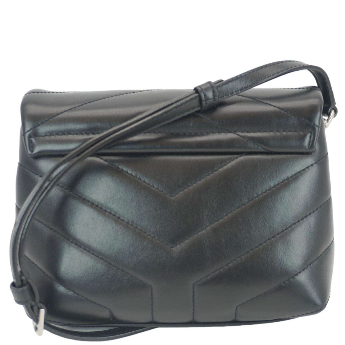 YSL Saint Laurent Yves Loulou Crossbody Bag Leather Matelasse Black