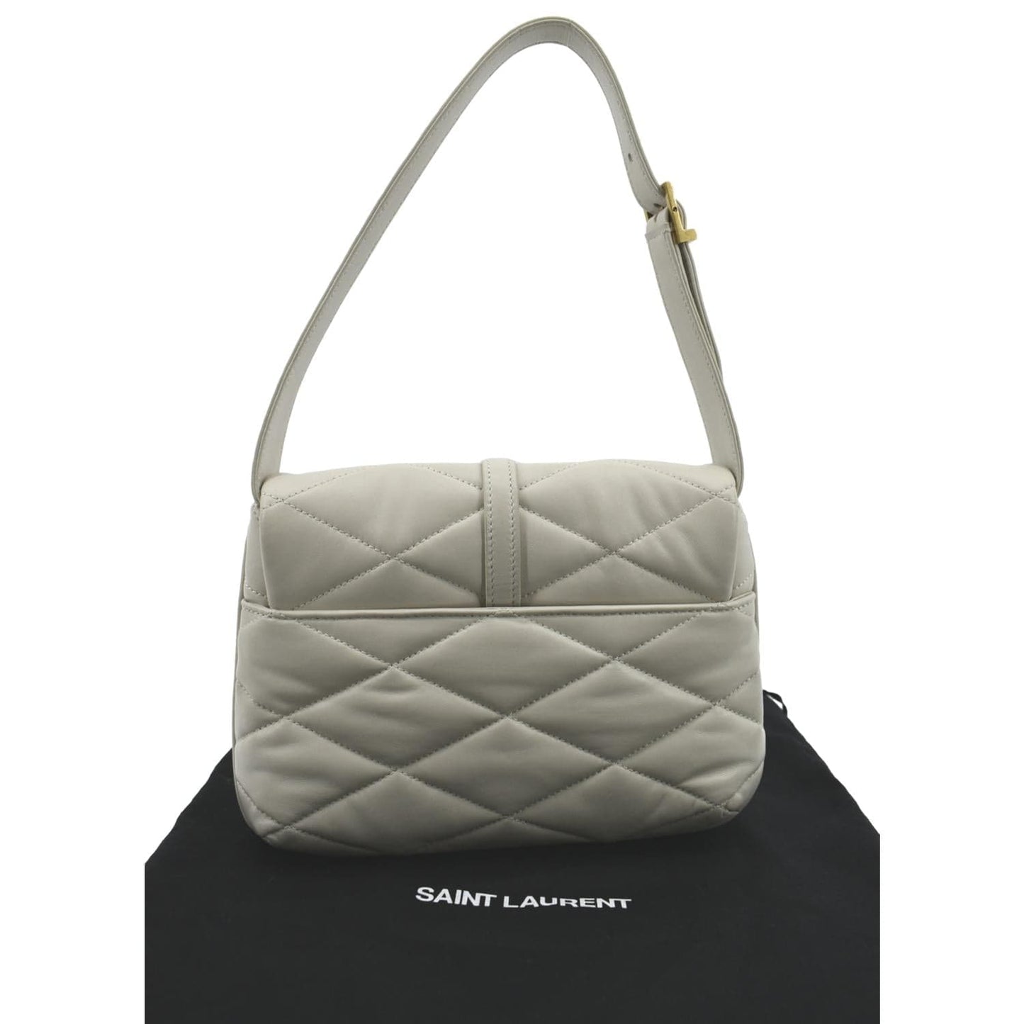 YSL Saint Laurent Yves Le Hobo Bag Antique Leather Lambskin Quilted Satchel Bag