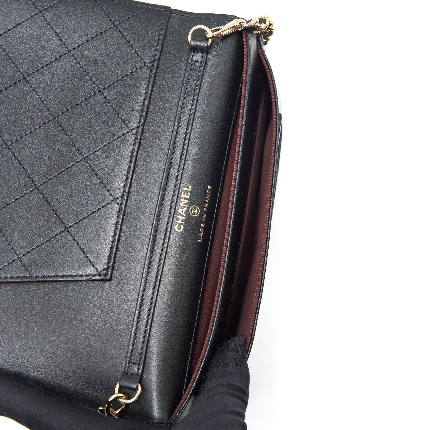 Chanel 2 1 On Caviar GHW Black Wallet Case