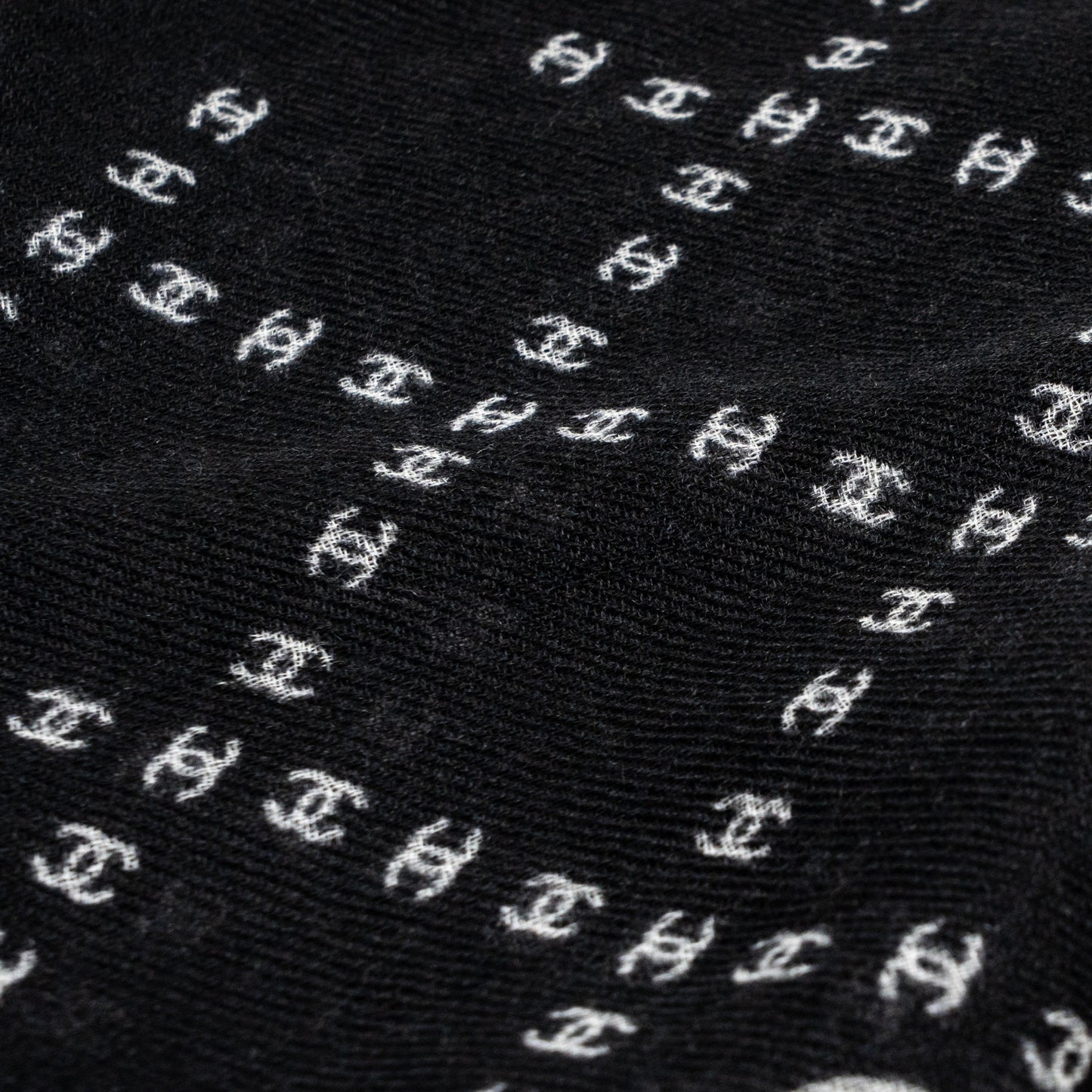 Chanel Scarf eye mask set Cashmere Silk Black