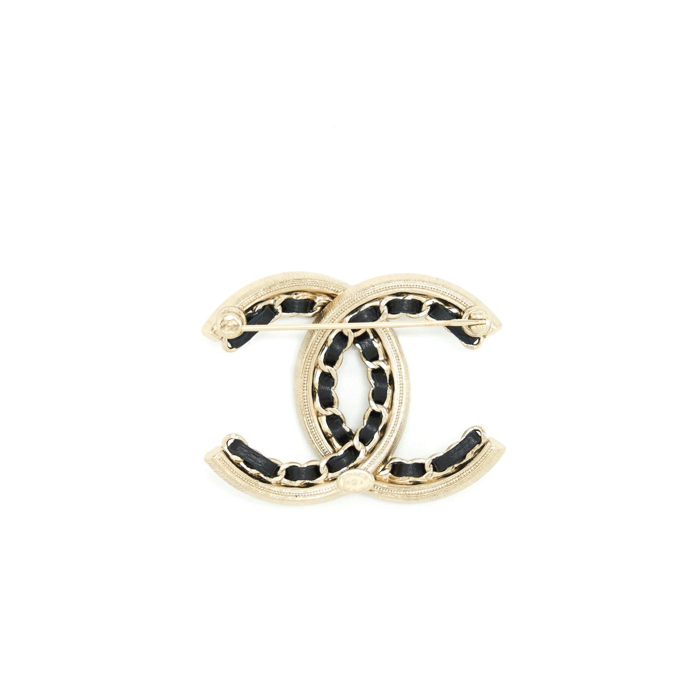 Chanel Pearl Crystal Brooch Leather Handbag