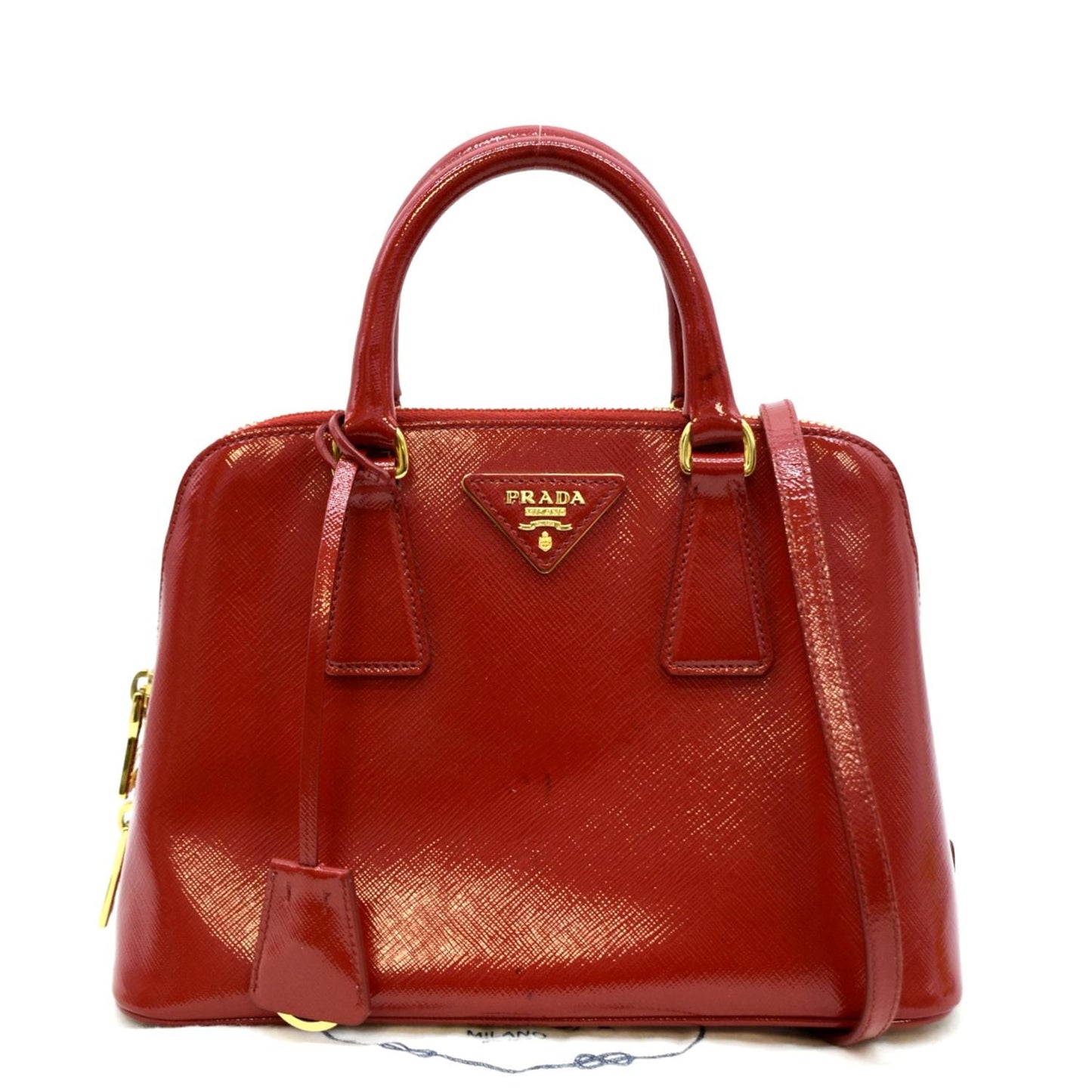 Prada Promenade Shoulder Bag Leather Patent Saffiano