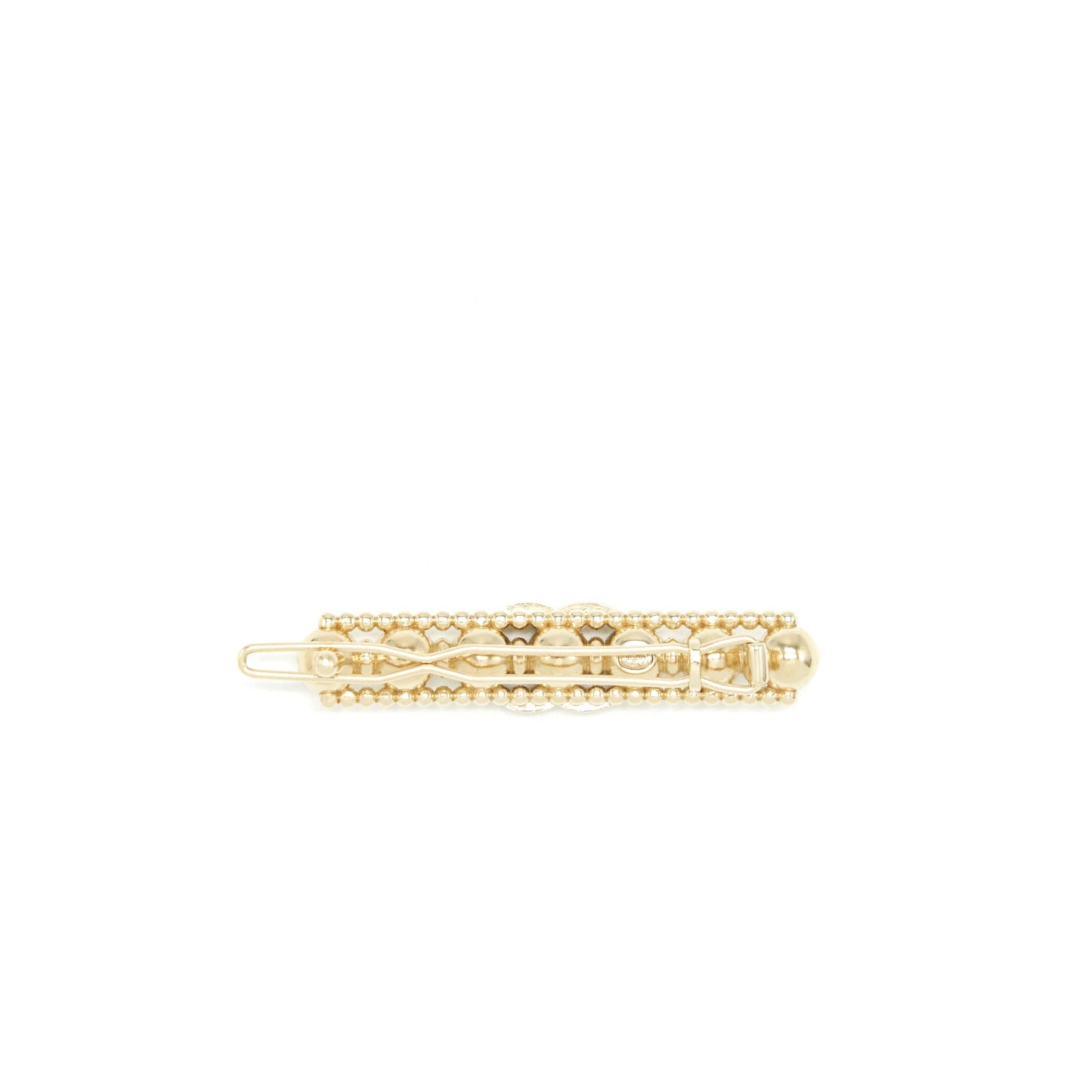 Chanel CC Logo Hair Clip Light Tone Gold Handbag