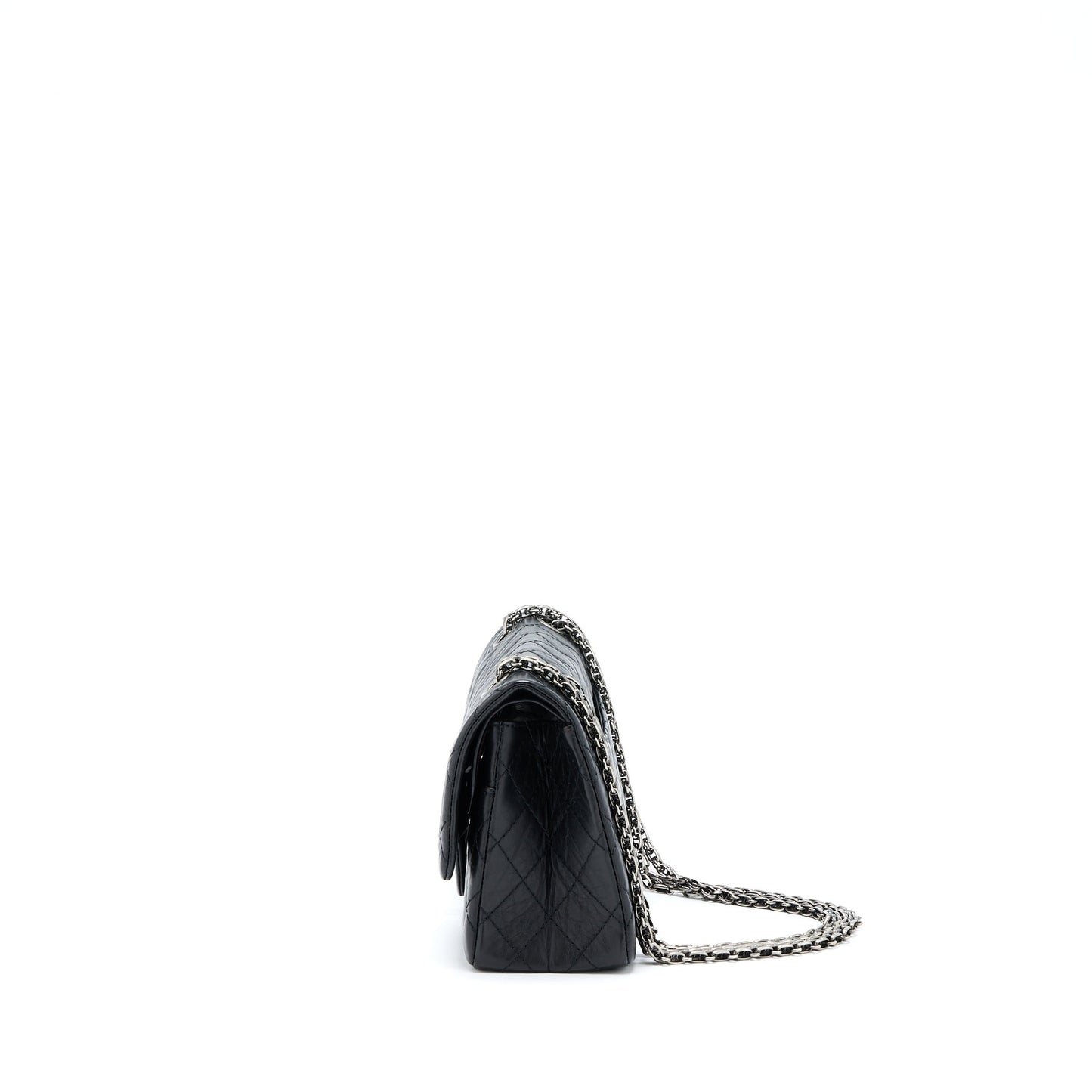 Chanel 2.55 Reissue Flap Aged Calfskin Ruthenium Black Small Shoulder Bag