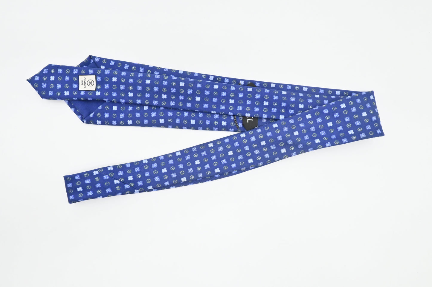 Chanel Tie Silk Blue Handbag