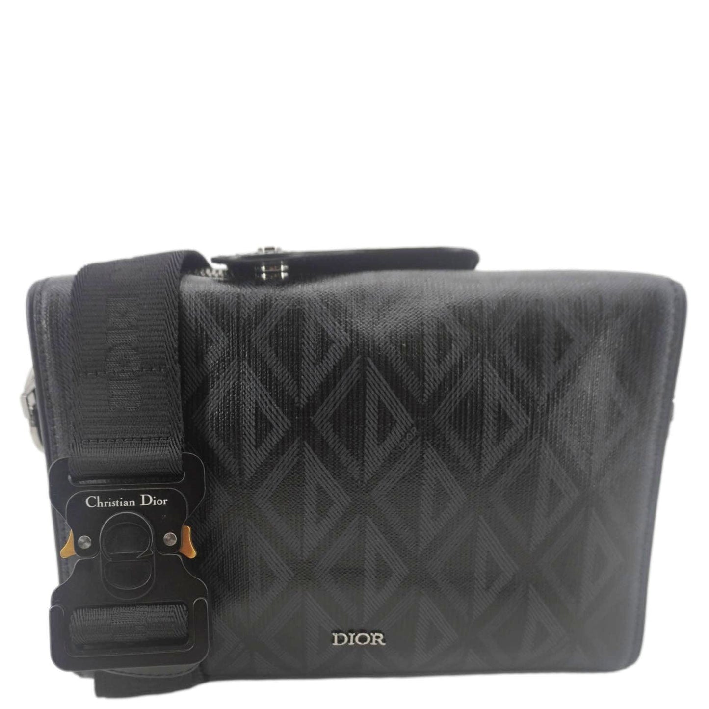 Dior Lingot Cd Diamond Messenger Bag Canvas Black Travel Bag